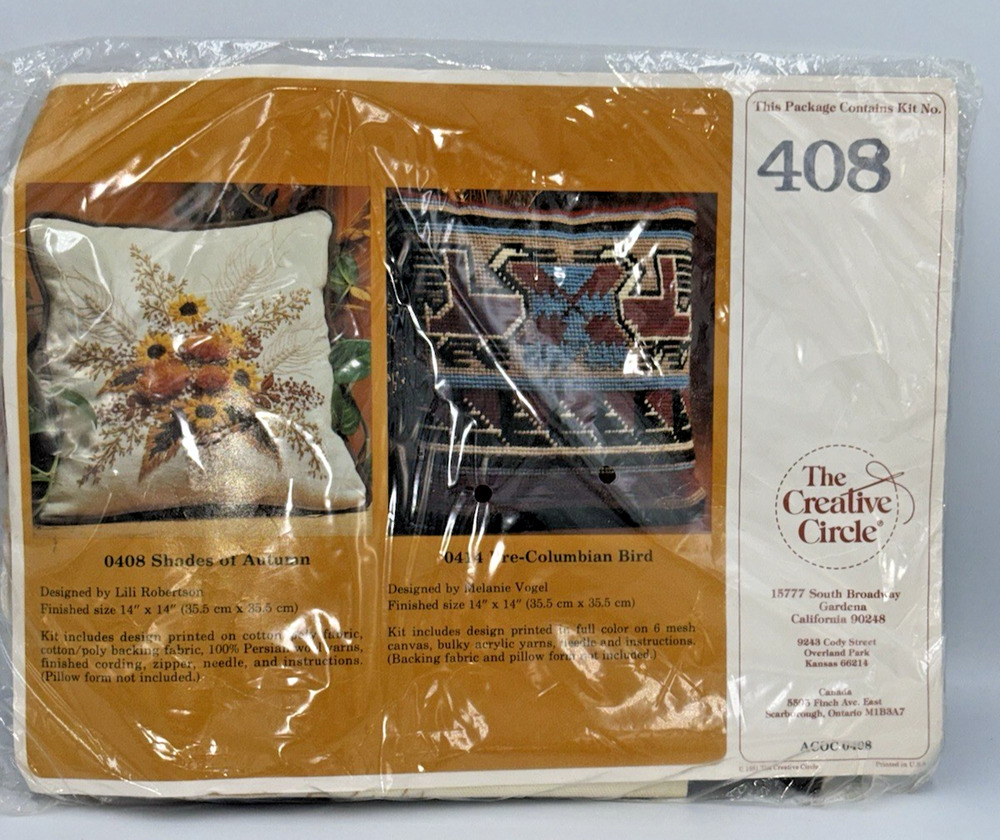 Pillow Kit Shades Of Autumn #408 The Creative Circle Lili Robertson 14 x 14 NEW